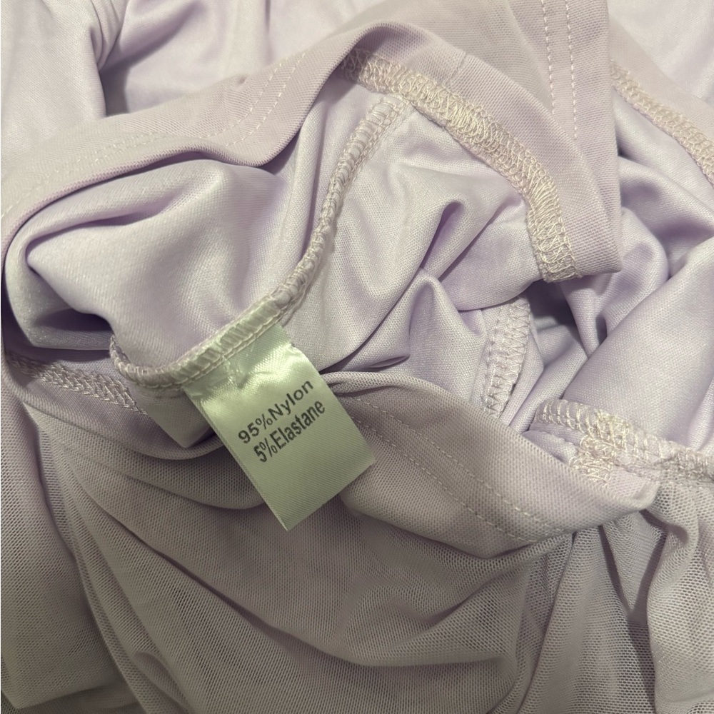 AGAPE LAVENDAR STRAPLESS BANDEAU WRAP ROUCHDD! Mini dress! Size small/ NWOT! - Picture 8 of 8